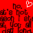 Red background with repeated black pixelated text 'it's not good for you and' and a white pixelated heart symbol above the text.