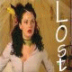 Four- of a woman with dark hair and red lipstick in various poses, with overlaid text reading "Lost Not But Forgotten" in white serif font
