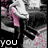 A pixelated image of a cartoon character with pink accents, showing text labels 'you', 'me', and 'rescued' in different sections.