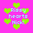 Pixelated green hearts and light blue text on a bright pink background with repeated 'Rissy hearts Nick!' phrases.