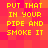 Yellow pixelated text on a red-orange gradient background repeats four times in a