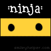 Static AIM buddy icon featuring white text above a yellow rectangle with two black dots on a black background, with a watermark at the bottom.