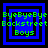 Four identical pixelated squares with blue borders, black inner frames, and green text reading 'ByeBye Bye Backstreet Boys' on a black background.