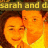 Two people in yellow shirts with brown hair, one person's face partially obscured by another's shoulder, text above reads 'sarah and d'
