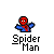 Pixelated Spider-Man icons with red-and-blue suits and white eyes, each labeled 'Spider Man' below on gray background.