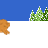 Animated pixel art of a brown animal running across a snowy landscape with green pine trees under a blue sky.