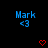 Blue text 'Mark <3' repeated across a black background with red heart and arrow symbols appearing in different positions.
