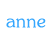 Four instances of the name 'anne' displayed in blue, green, orange, and purple colors arranged in a on white background