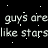 Pixelated text on a starry background with three color-blocked sections, each containing distinct phrases.