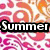 Pixelated image with 'Summer' text on left and '09' on right, featuring abstract swirls in pink, orange, white, purple, and black.