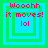Four identical pixelated display 'Woooh it moves! lol' text over nested green and blue squares with varying border thicknesses