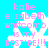 Pixelated text and snowflake icons on a bright blue background, with pink text reading 'katie elizabeth whitecomb is my BESTIEE!!!'