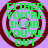Four identical circular icons with concentric rings display green text on a purple background, each reading 'EITHER YOU'RE IN OR YOU'RE OUT' in pixelated font.