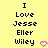 Yellow background with black pixelated text reading "I Love Jesse Eller Wiley" and a pink heart symbol.