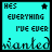 A 4x3 contact sheet of animated frames showing a turquoise text-based icon with the phrase "HES EVERYTHING I'VE EVER WANTED" in pixelated fonts, some frames featuring a small star symbol above the text.