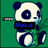 Pixelated panda icon with green background, holding bamboo, displaying text overlays across four views.