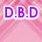 Pixelated purple text on pink background with partial white outline, showing fragmented phrases
