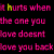 A static image of text in pink and green pixelated font on a black background, with repeated phrases about unrequited love.