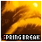 identical pixelated images showing a golden-brown wavy background with "SPRING BREAK" text in multicolored letters at the bottom