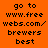 Pixelated orange and white displays repeated text 'go to www.free webs.com/brewers best' with alternating background colors