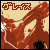 Pixelated icon with red and beige tones showing abstract shapes and a stylized text-like symbol at the top.