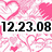 Six distinct pixelated 'I love you' buddy icons arranged in a , each with unique color schemes and background patterns