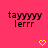 Pixelated text 'tayyyyy' above 'lerrr' on bright pink background with yellow heart symbols.