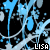 Animated contact sheet showing five sequential frames of a blue and white abstract animation with repeated text "LISA" on black background.