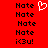 Red background with black text 'Note' repeated in multiple and a white pixelated heart symbol above the top-left 'Note'
