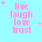 Light blue background with pink text reading 'live laugh love trust' in four lines, surrounded by small stars of varying sizes and colors.