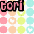 Pixelated text labels in pink, green, yellow, and blue over a pastel polka-dot background with heart shapes.