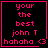 Four identical black square with pink borders display text and symbols; two show a heart symbol while the other two show a clover symbol