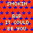 Red background with blue star pattern, white text repeating 'SMOKIN', 'RIP', 'IT COULD BE YOU' in pixelated font, gray rectangle in bottom-right corner.