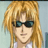 Pixelated anime-style character with long blonde hair and dark sunglasses on left, next to black background with white text "Anime IM" above smaller cursive "com" on right.