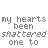 Pixelated text and a broken heart symbol on white background, with gray and pink lettering.