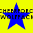 Blue stars on yellow background with repeated text 'CHEERFORC' and 'WOLFPACK' in black pixelated font.