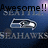 Animated buddy icon featuring Seattle Seahawks logo with changing text above it on a blue background.