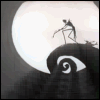 Silhouette of a figure on a spiral hill under a large moon, with subtle animation changes in posture and background lighting.