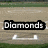 A baseball field background with multiple text overlays including 'Diamonds', 'ARE a', 'Nikki Sam', 'girls', 'bestfriend', 'Jenna Rose love you!!' in black and white.