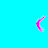 A 4x4 contact sheet of a single animated icon showing distorted pink text on a bright cyan background with gray transparency at the bottom.