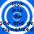 Blue background with four white concentric circles, each containing black text reading 'look into the' above 'sle and ge' and 'hypnotized' below.