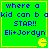 Green square with yellow border displays blue text "where a kid can b okid can b STAR!! Eli+Jordyn" and yellow Pac-Man icon.