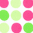 Pixelated of pink and green circles with black text reading "BRACE FACE" on a white background