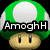 Pixelated mushroom-shaped icons with colored caps and text overlays on a