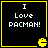 A 4-frame animated contact sheet showing a Pac-Man-themed buddy icon with yellow Pac-Man mouth shapes changing position across frames on black backgrounds with white text.