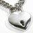 Silver heart-shaped lock pendant on chain with cyan text reading 'My Love 4 U Is Sealed In This Locket' against black background.