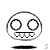 Four identical pixelated cartoon faces with large circular eyes and a wide toothy grin, each face has a black oval shape below it.