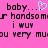 Pixelated pink background with repeated text and a light blue heart symbol in the center.