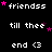 Pixelated text and pink stars on black background with animated star positions changing across frames.