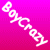 Pixel art contact sheet showing two frames of an animated icon featuring a blonde woman in pink and white swimwear with 'BoyCrazy' text on a magenta background.